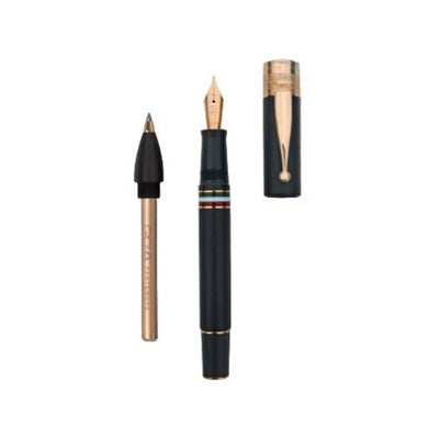 Gioia Partenope Fountain & Roller Ball Pen - Black Sand RGT