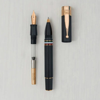 Gioia Partenope Fountain & Roller Ball Pen - Black Sand RGT