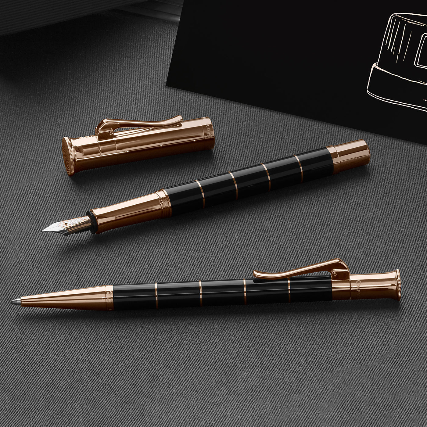 Graf Von Faber-Castell Classic Anello Fountain Pen - Rosegold 12