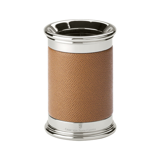 Graf Von Faber-Castell Epsom Leather Round Pen Holder - Cognac