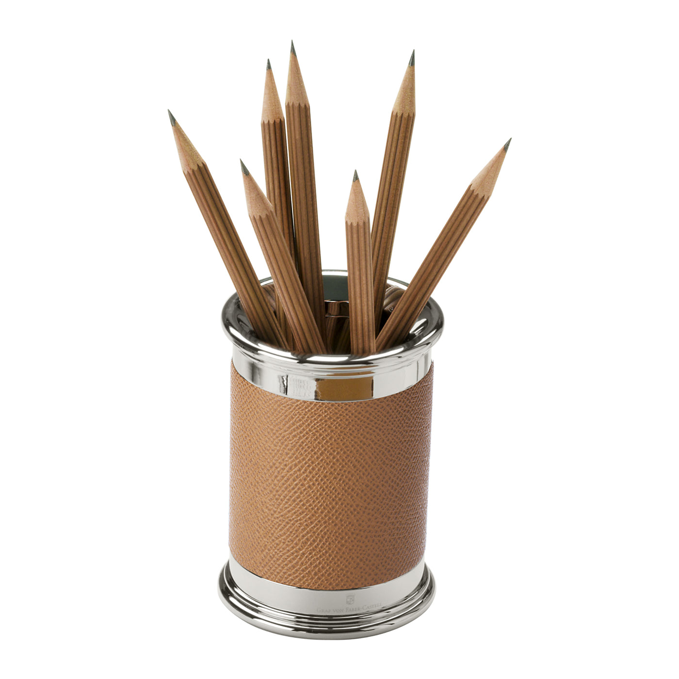 Graf Von Faber-Castell Epsom Leather Round Pen Holder - Cognac