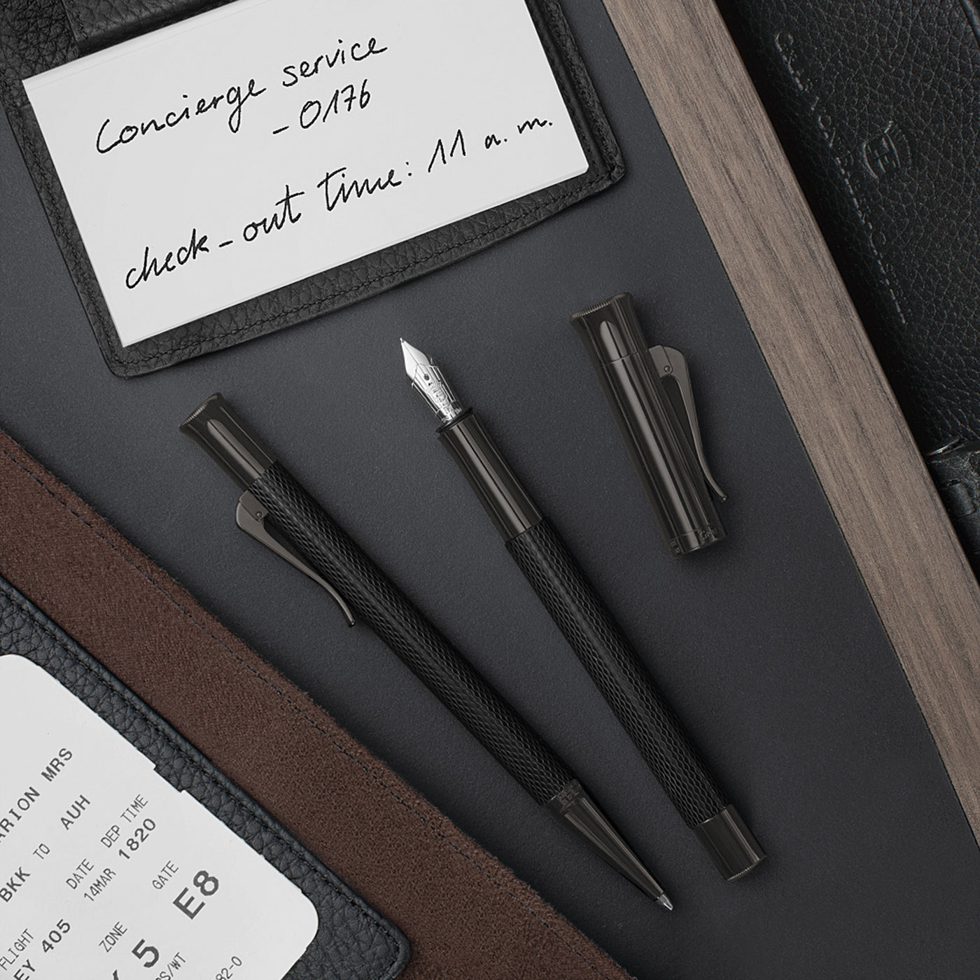 Graf Von Faber-Castell Guilloche Black Edition Fountain Pen - Anthracite 11