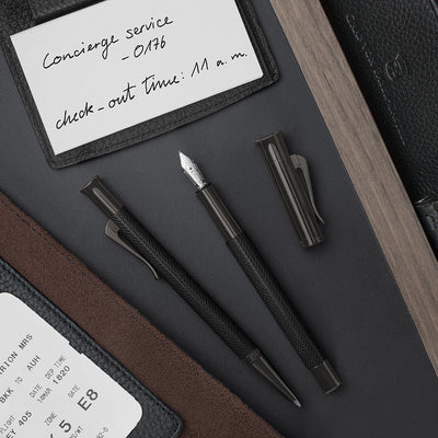 Graf Von Faber-Castell Guilloche Black Edition Fountain Pen - Anthracite 11