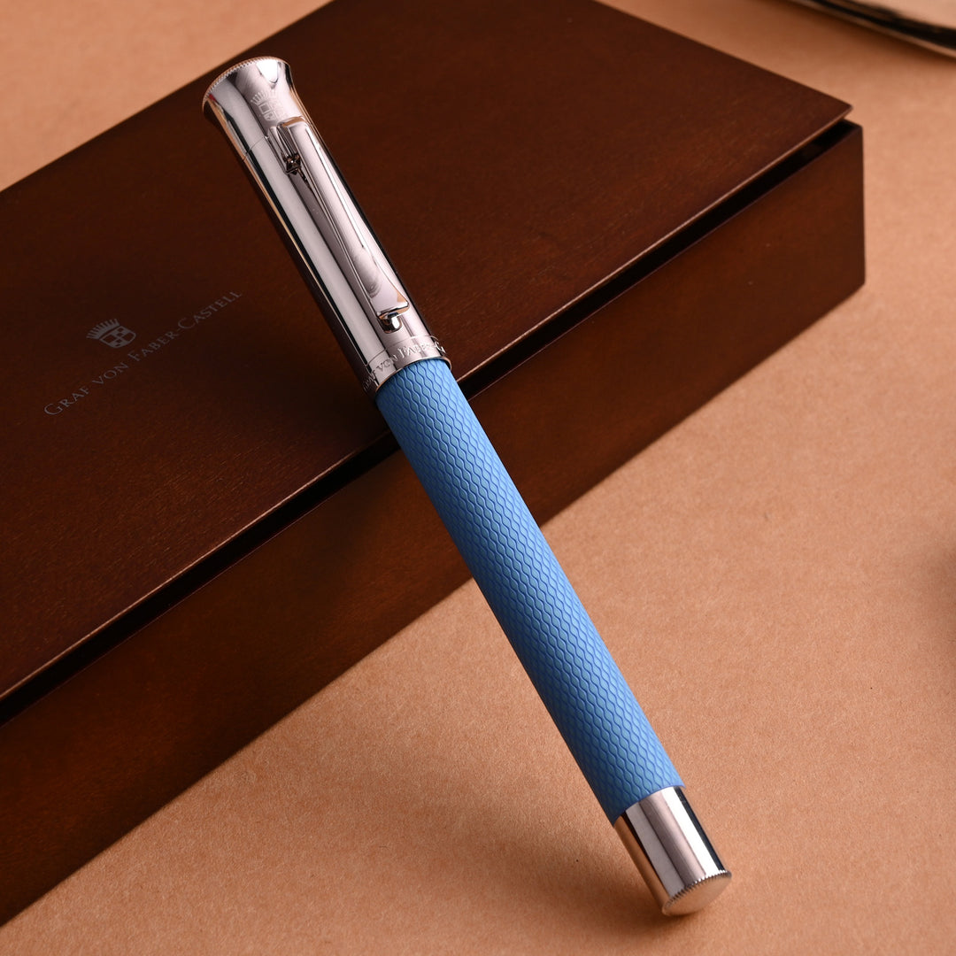 Buy Graf Von Faber Castell Guilloche Gulf Blue Fountain Pen Online