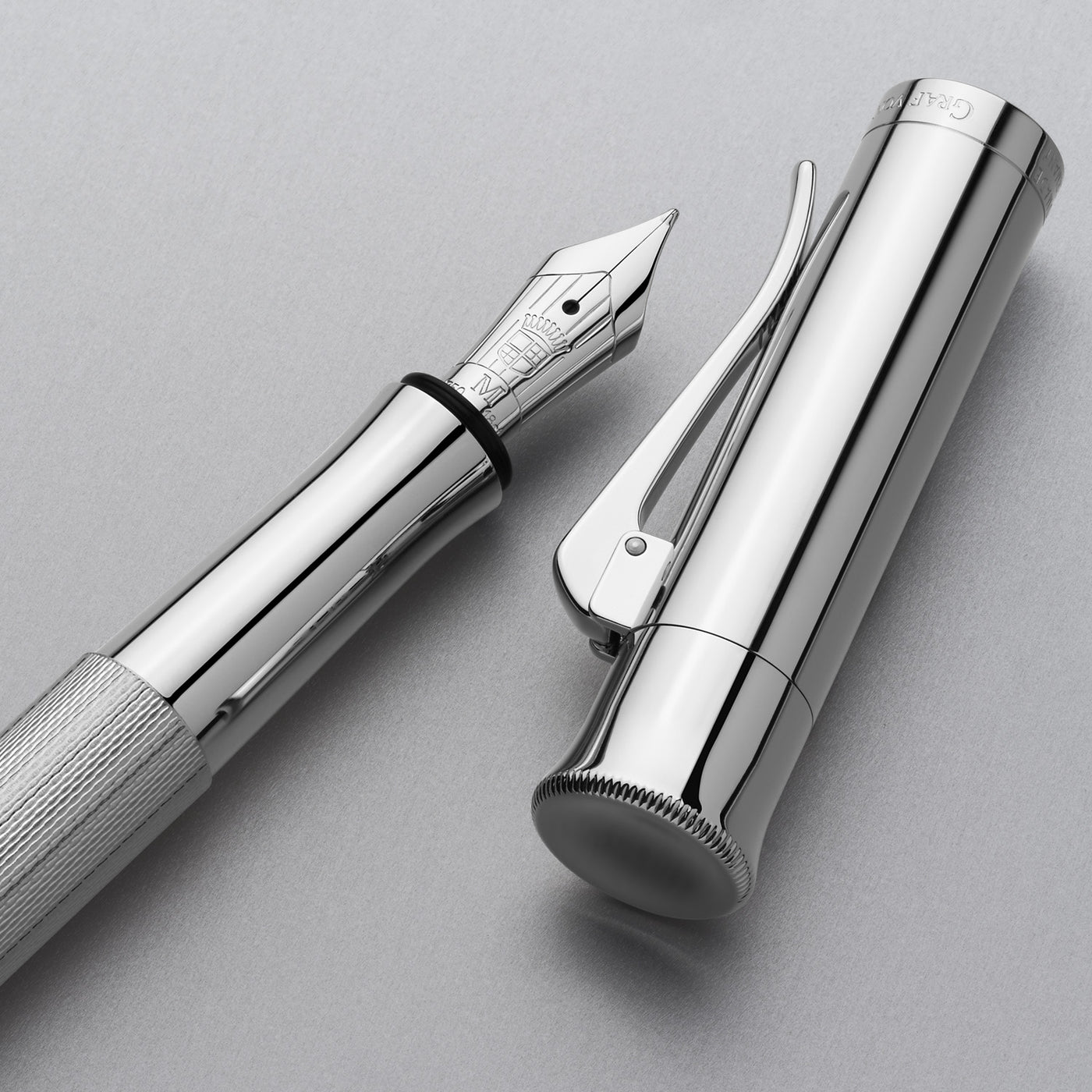 Graf Von Faber-Castell Guilloche Fountain Pen - Rhodium