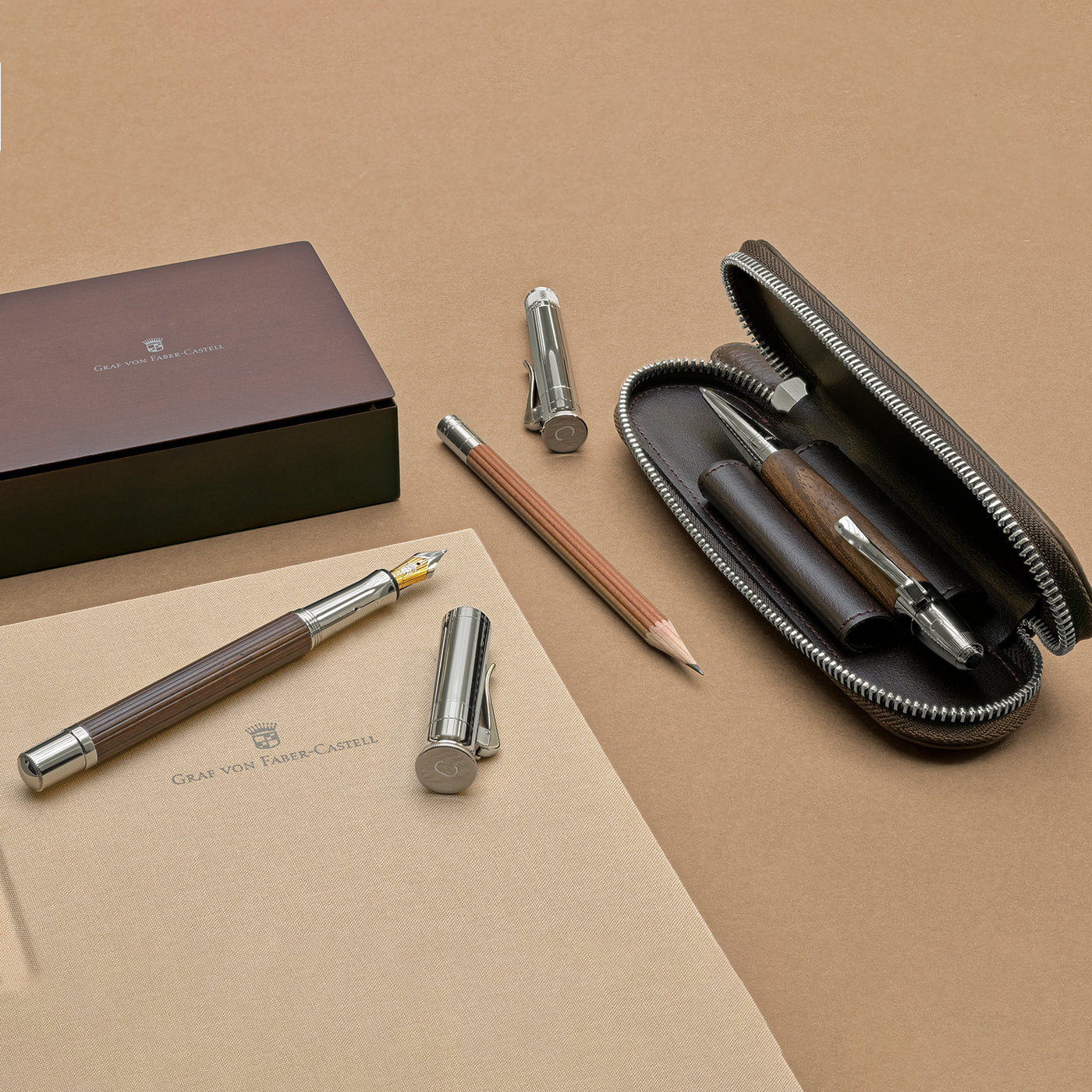 Graf Von Faber-Castell Magnum Ball Pen - Caucasian Walnut Wood