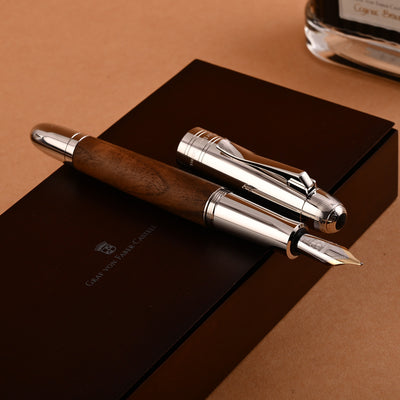 Graf Von Faber-Castell Magnum Fountain Pen - Caucasian Walnut Wood 10