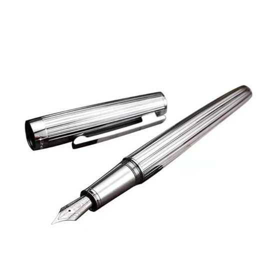 Hongdian 1845S Chromium Fountain Pen - Silver White CT