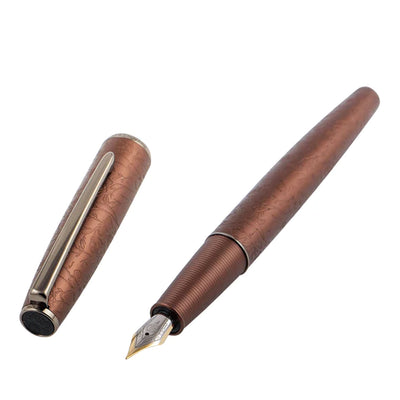 Hongdian A3 Taoyuan Wonderland Series Fountain Pen with Pen Pouch & Ink - Brown