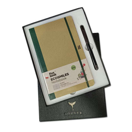 Horner Gift Set - Carboneo Titanium Roller Ball Pen with Notebook