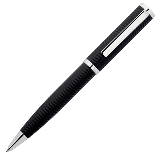 Hugo Boss Formation Herringbone Ball Pen - Black CT