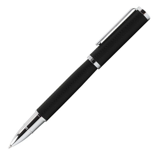 Hugo Boss Formation Herringbone Roller Ball Pen - Black CT