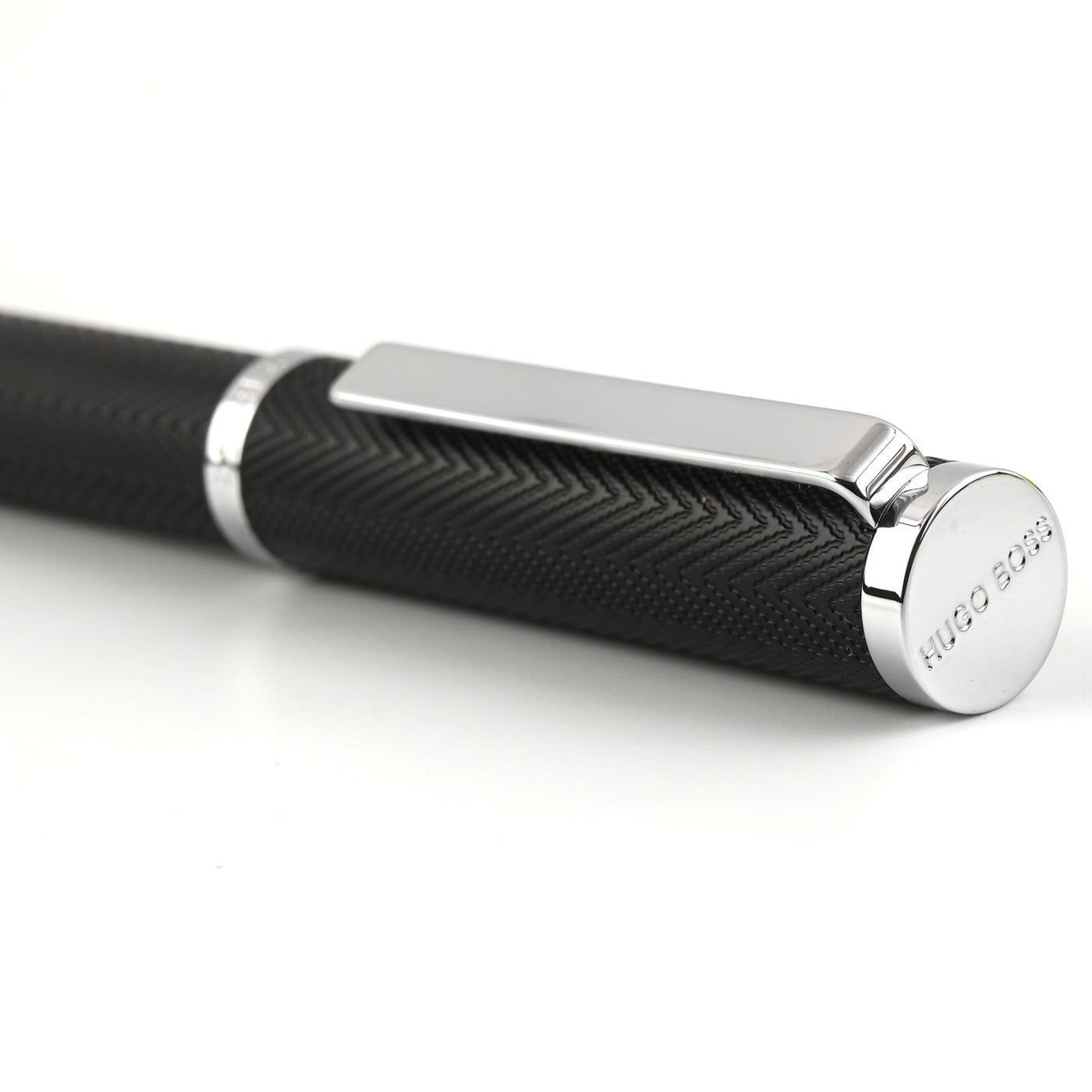 Hugo Boss Formation Herringbone Roller Ball Pen - Black CT