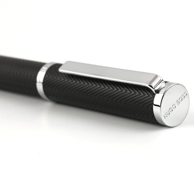 Hugo Boss Formation Herringbone Roller Ball Pen - Black CT