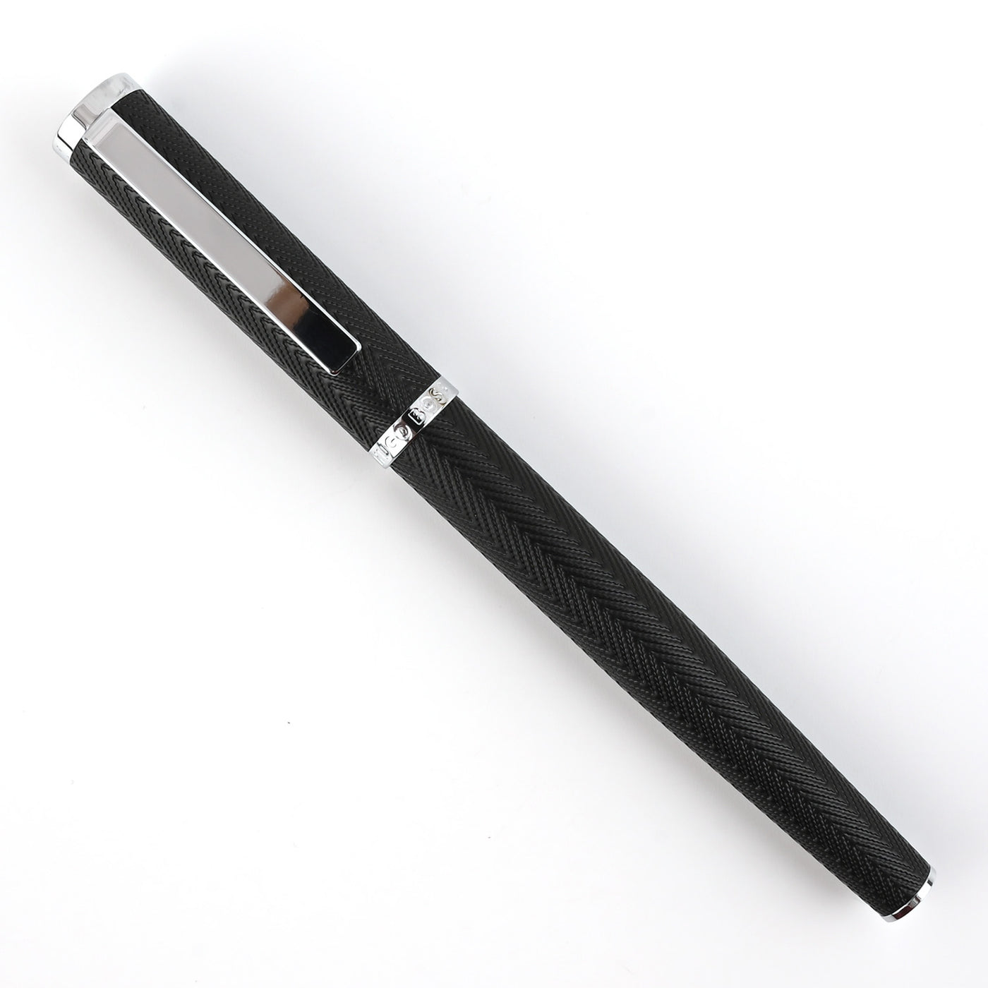 Hugo Boss Formation Herringbone Roller Ball Pen - Black CT
