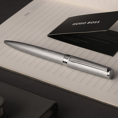 Hugo Boss Gear Ball Pen - Brushed Chrome CT 8