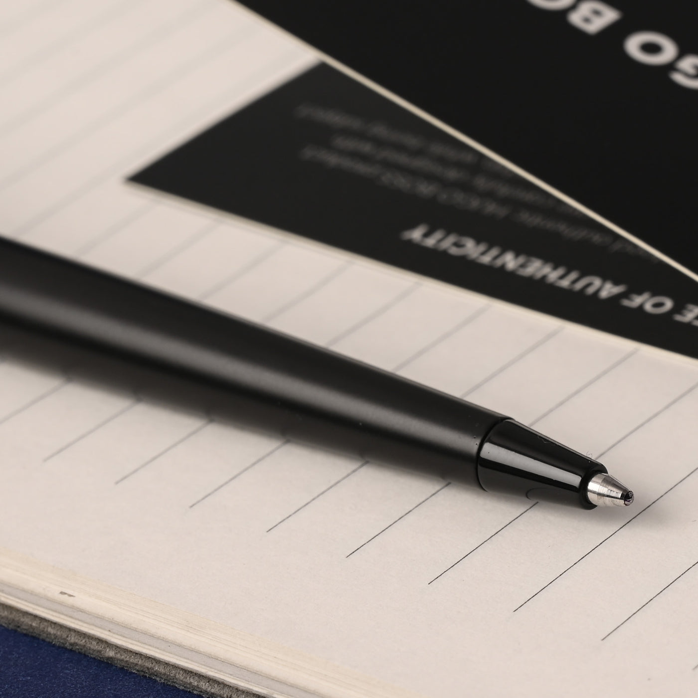 Hugo Boss Ribbon Matrix Ball Pen - Black & Blue PVD