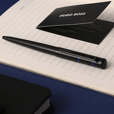 Hugo Boss Ribbon Matrix Ball Pen - Black & Blue PVD