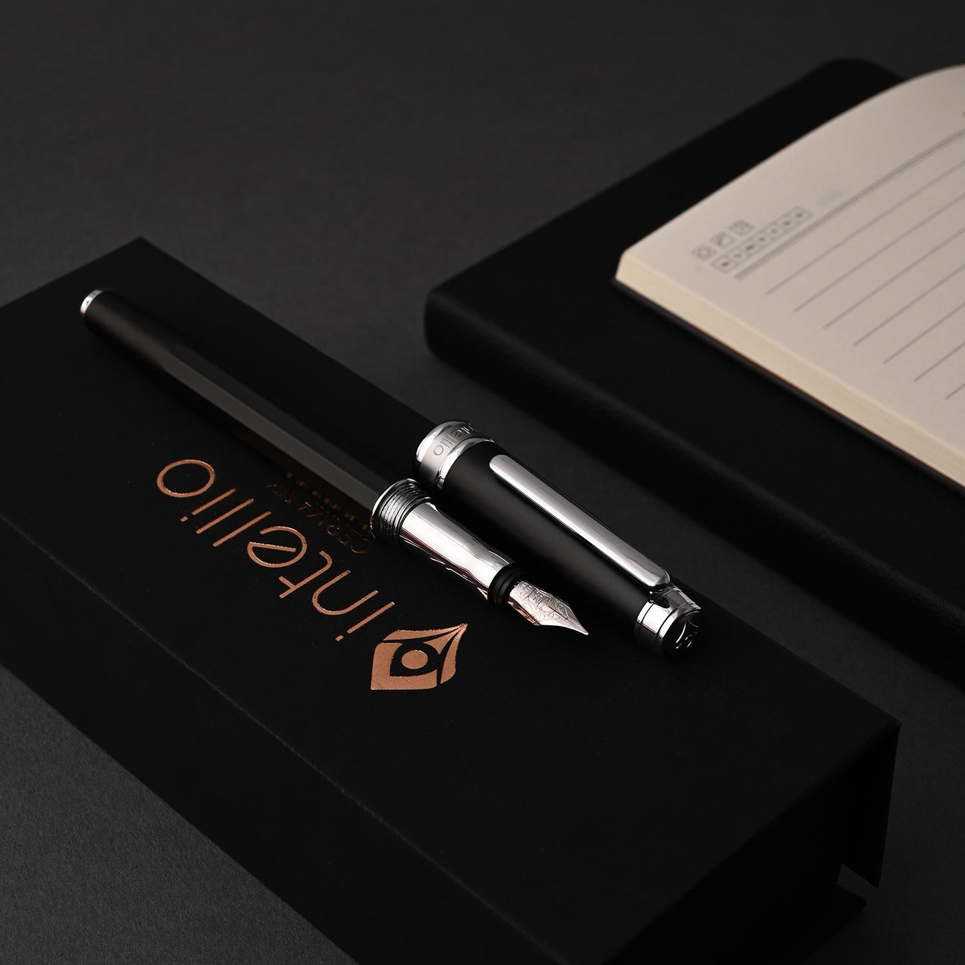 Intellio Mystique Fountain Pen - Matte Black CT 10