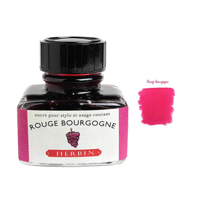 J Herbin "D" Series Ink Bottle Rouge Bourgogne (Burgundy) - 30ml 1