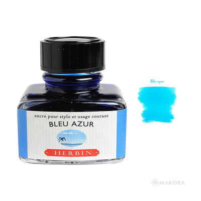 J Herbin "D" Series Ink Bottle Bleu Azur (Light Blue) - 30ml 1