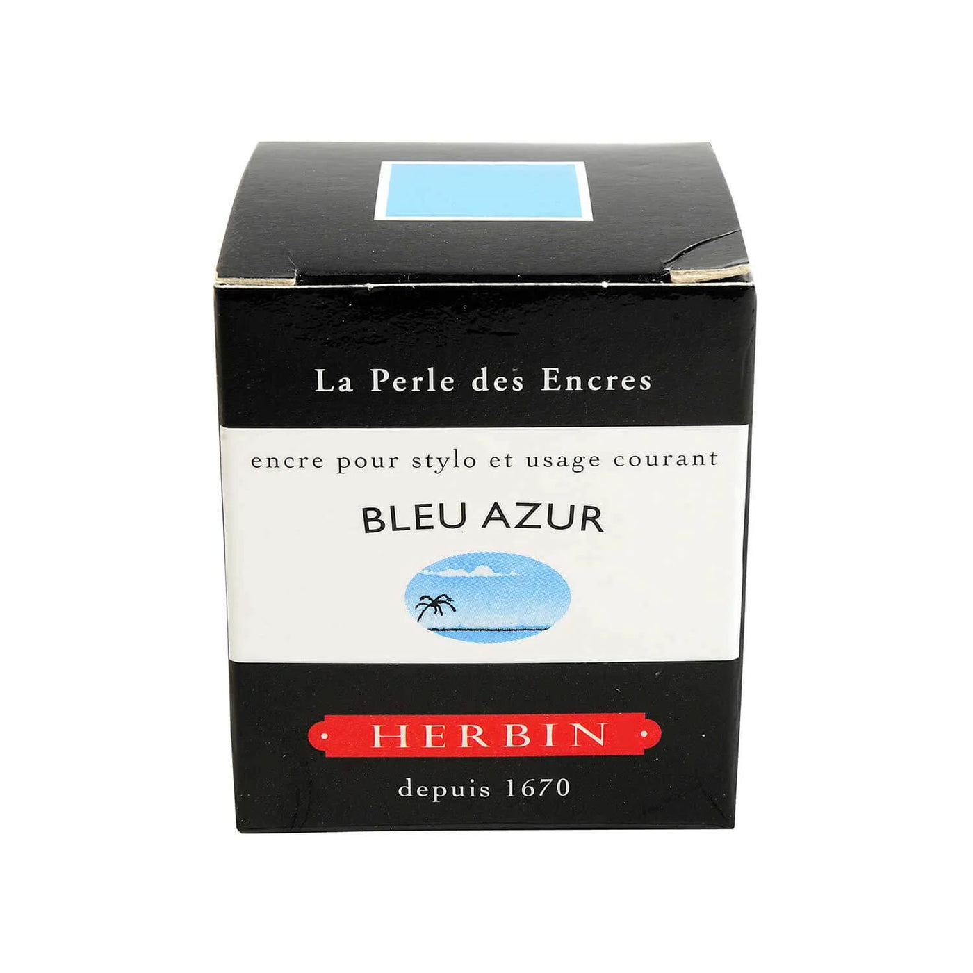 J Herbin "D" Series Ink Bottle Bleu Azur (Light Blue) - 30ml 2