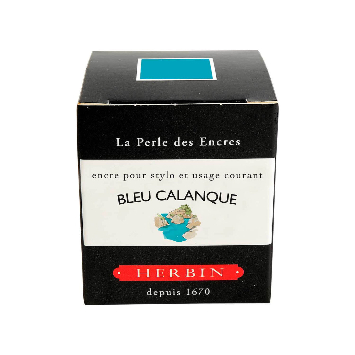 J Herbin "D" Series Ink Bottle Bleu Calanque (Turquoise) - 30ml 2
