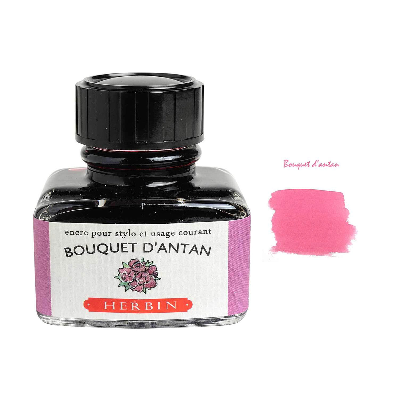J Herbin "D" Series Ink Bottle, Bouquet D'Antan (Pink) - 30ml 1