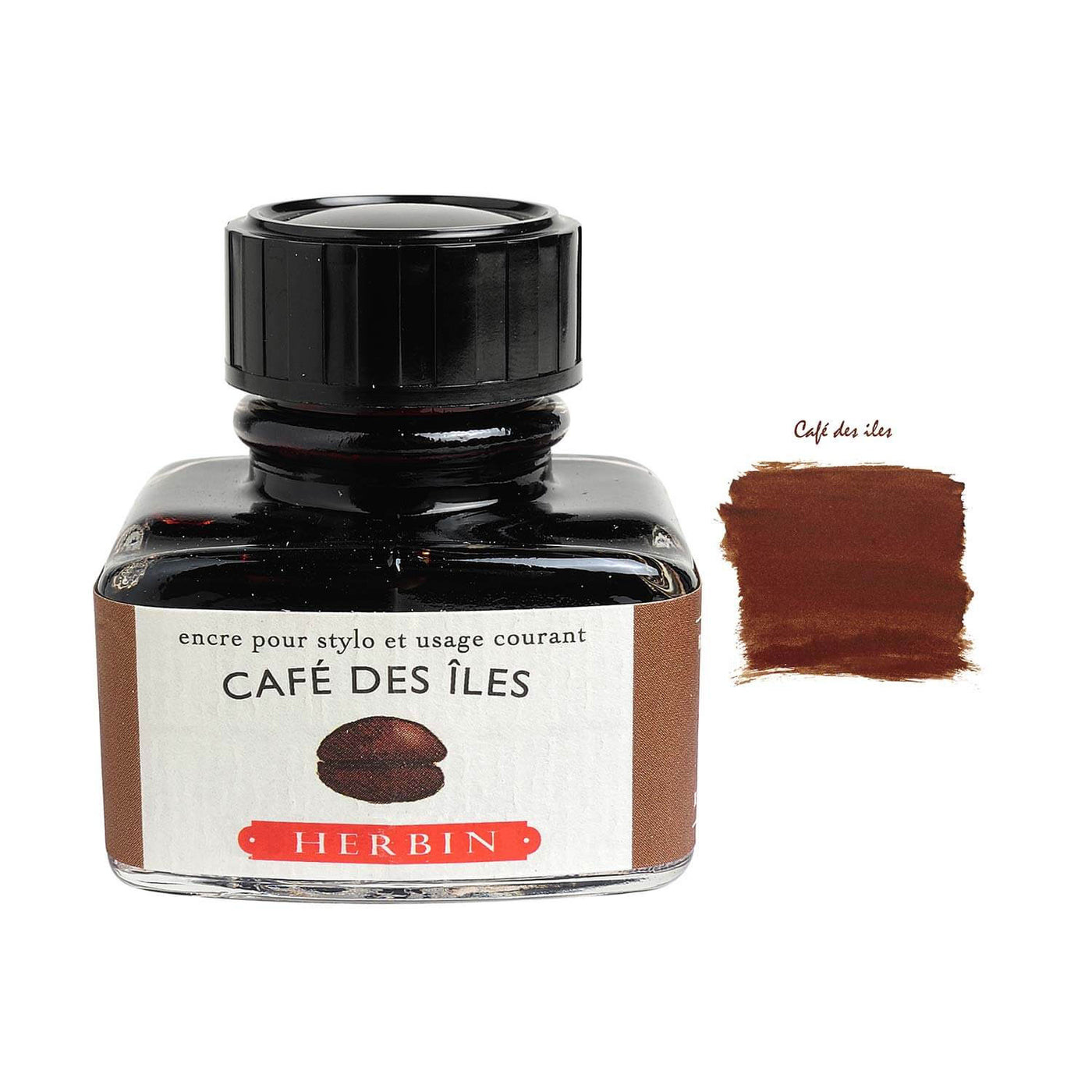J Herbin "D" Series Ink Bottle Cafe Des Iles (Brown) - 30ml 1