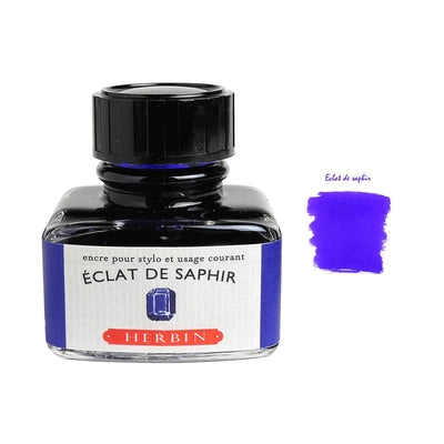 J Herbin "D" Series Ink Bottle Eclat De Saphir (Sapphire Blue) - 30ml 1