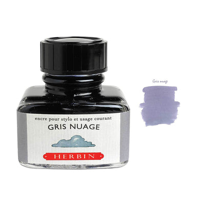 J Herbin "D" Series Ink Bottle Gris Nuage (Grey) - 30ml 1