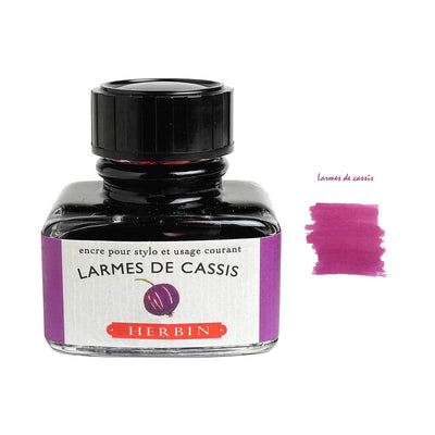 J Herbin "D" Series Ink Bottle Larme De Cassis (Blackcurrant Purple) - 30ml 1
