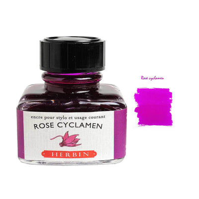 J Herbin "D" Series Ink Bottle Rose Cyclamen (Fuschia Pink) - 30ml 1