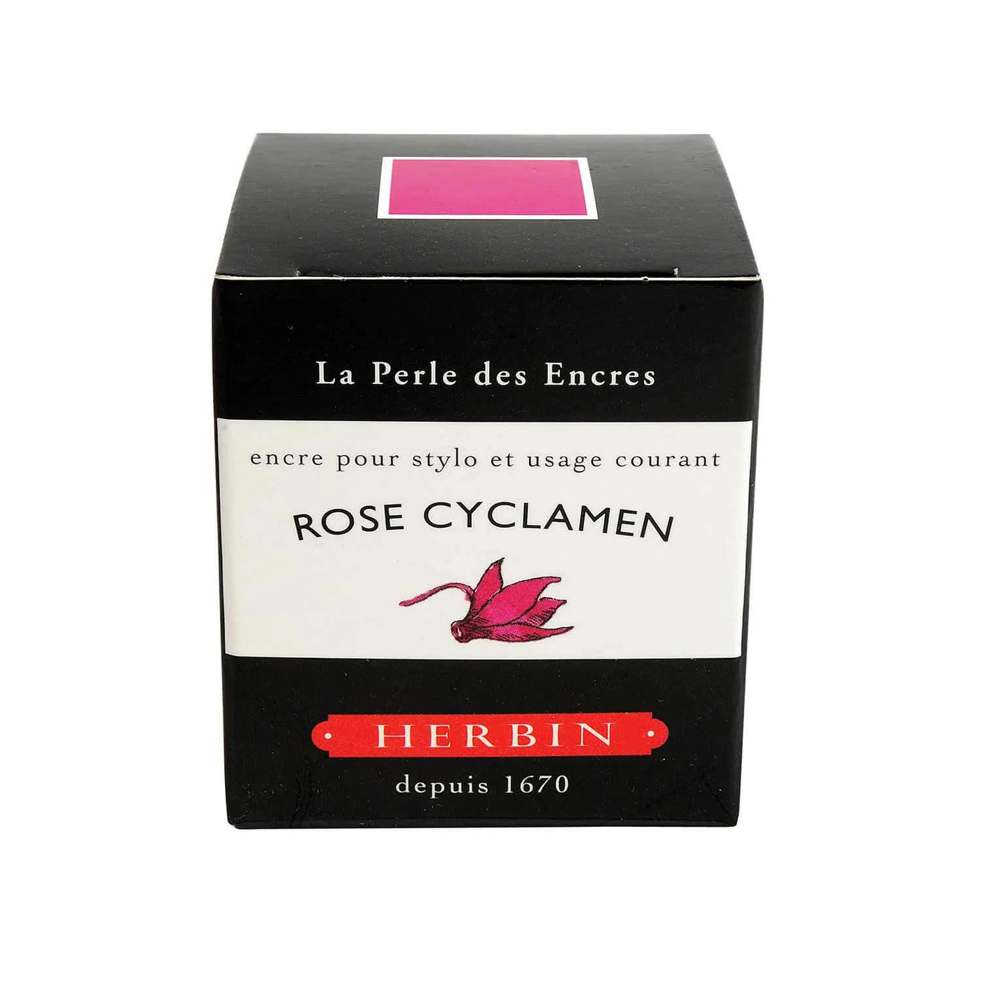 J Herbin "D" Series Ink Bottle Rose Cyclamen (Fuschia Pink) - 30ml 2