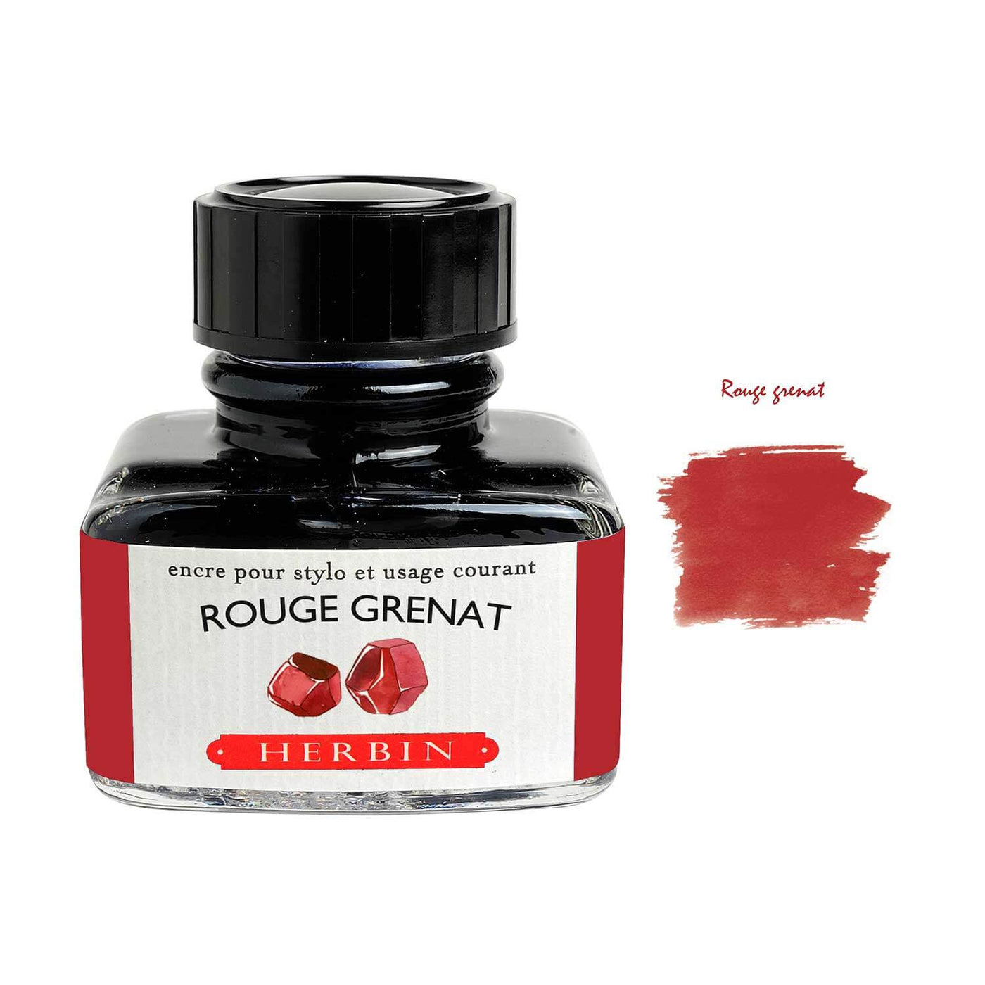 J Herbin "D" Series Ink Bottle Rouge Grenat (Burgundy) - 30ml 1