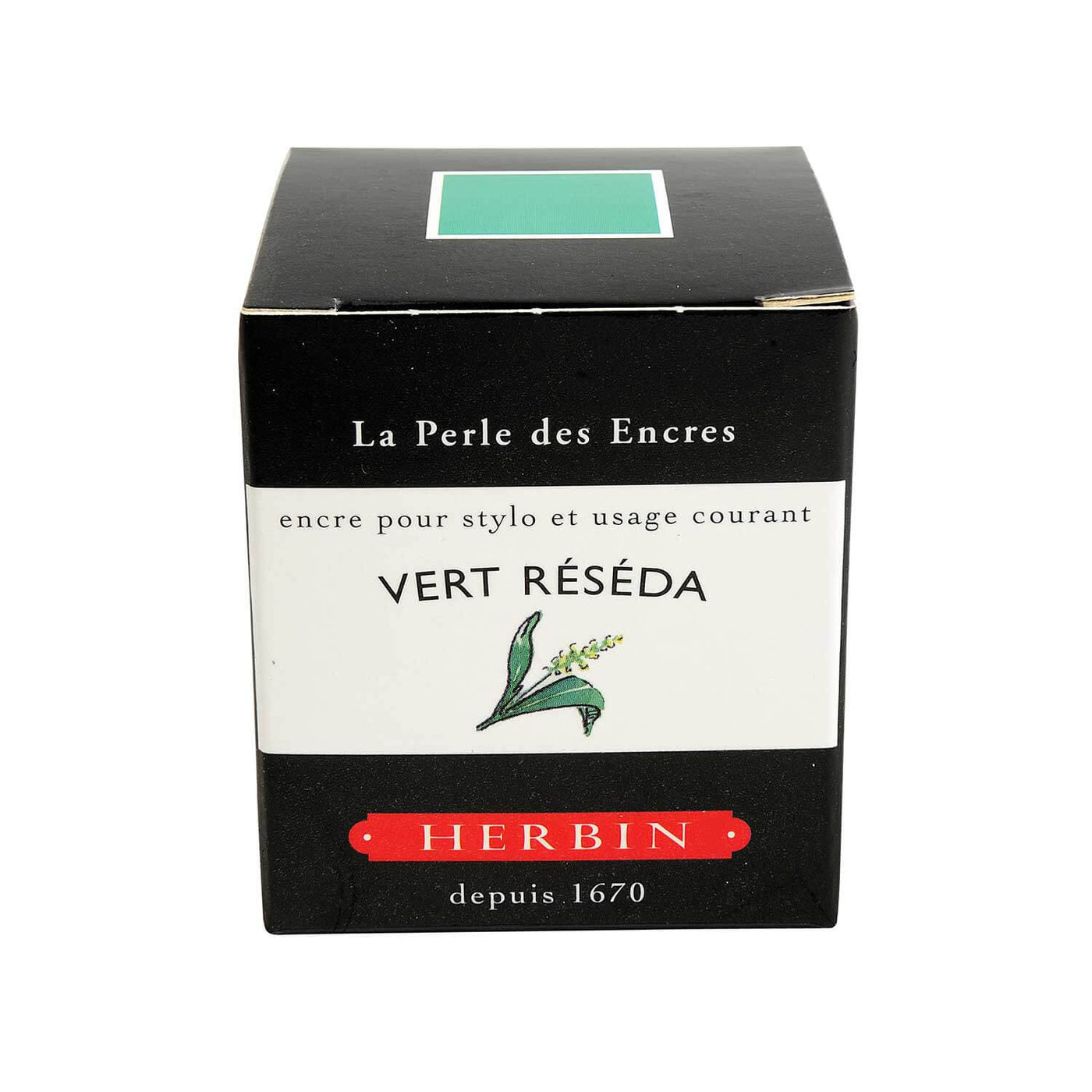 J Herbin "D" Series Ink Bottle Vert Reseda (Turquoise) - 30ml 2
