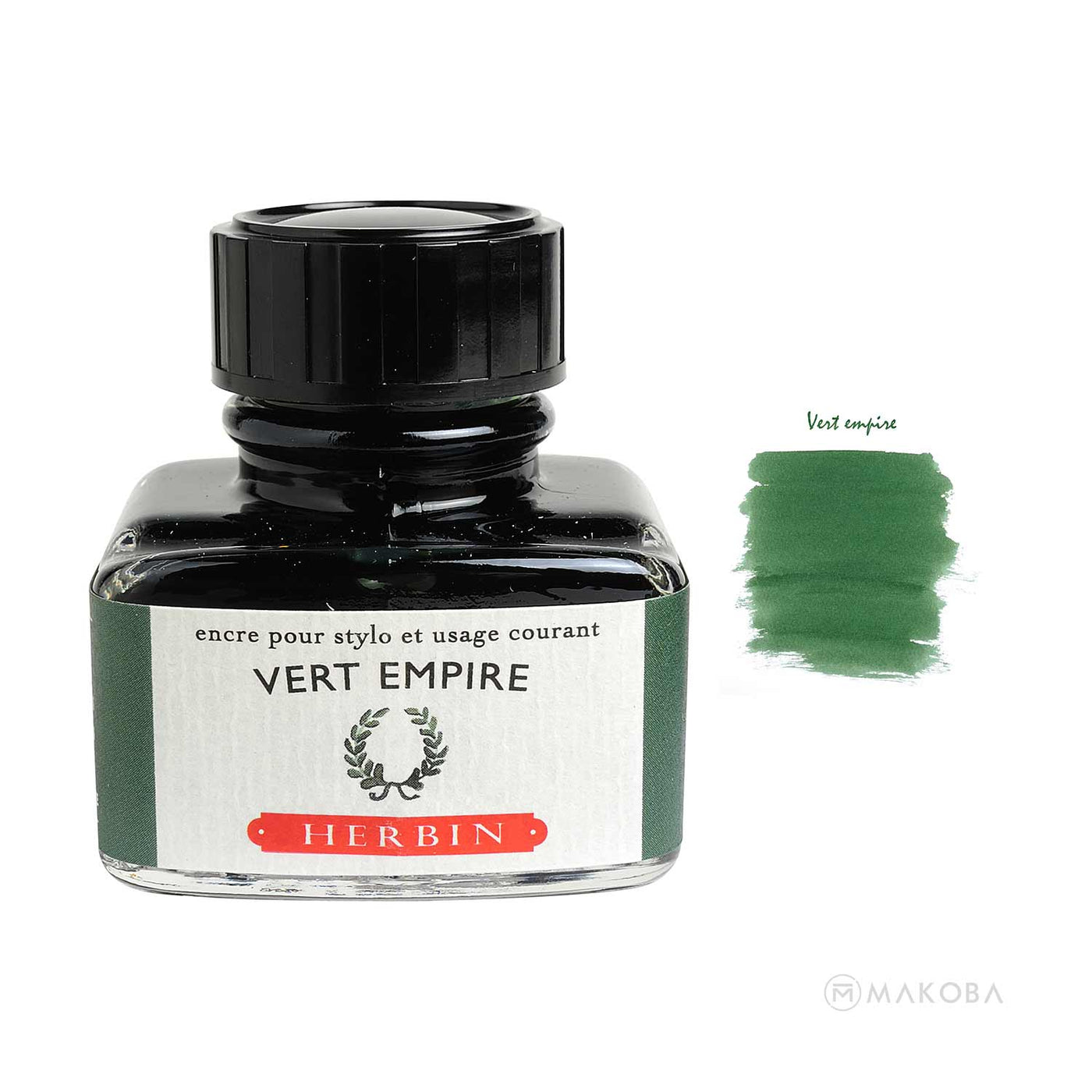 J Herbin "D" Series Ink Bottle Vert Empire (Dark Green) - 30ml 1