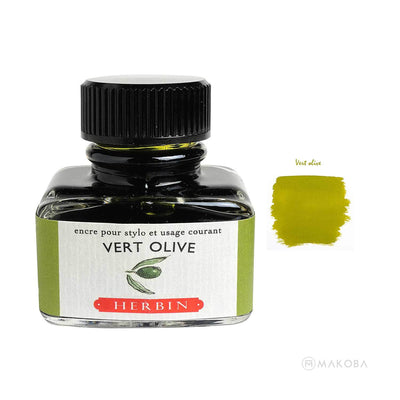 J Herbin "D" Series Ink Bottle Vert Olive (Green) - 30ml 1
