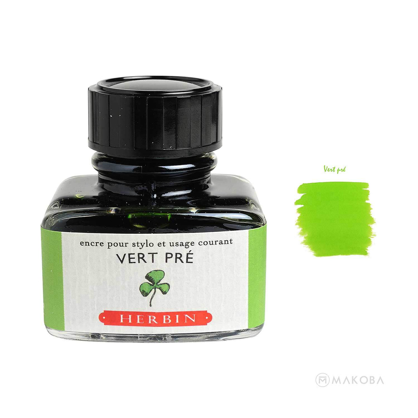 J Herbin "D" Series Ink Bottle Vert Pre (Light Green) - 30ml 1