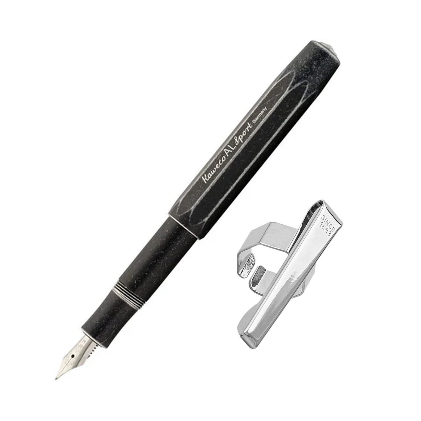 Kaweco AL Sport Fountain Pen with Optional Clip - Stonewashed Black 4