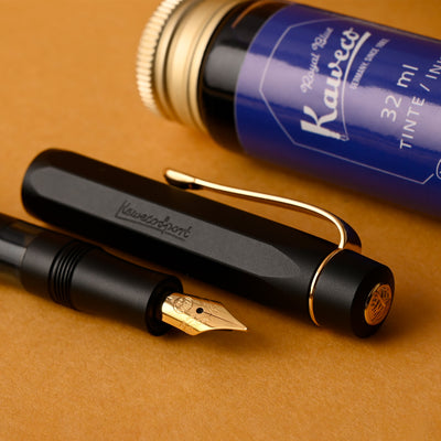 Kaweco Piston AL Sport Fountain Pen with Ink Bottle - Black GT 14