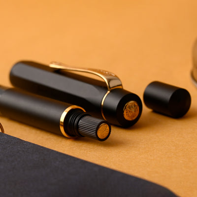 Kaweco Piston AL Sport Fountain Pen with Ink Bottle - Black GT 17