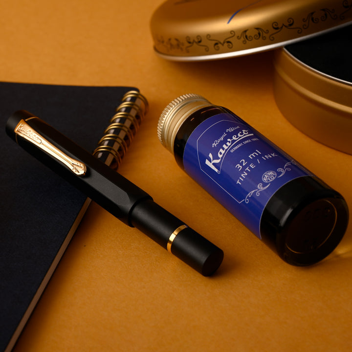 Kaweco Piston AL Sport Black Fountain Pen+Ink Bottle|Buy Online