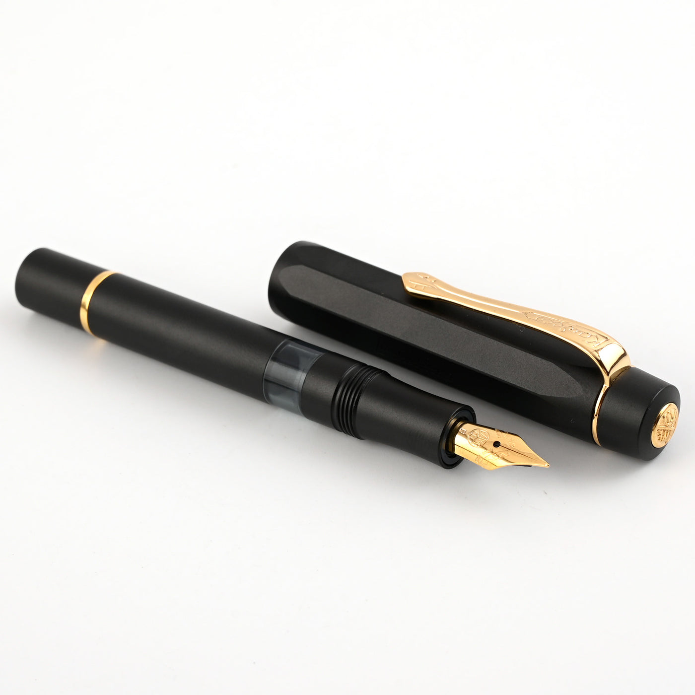 Kaweco Piston AL Sport Fountain Pen with Ink Bottle - Black GT 4