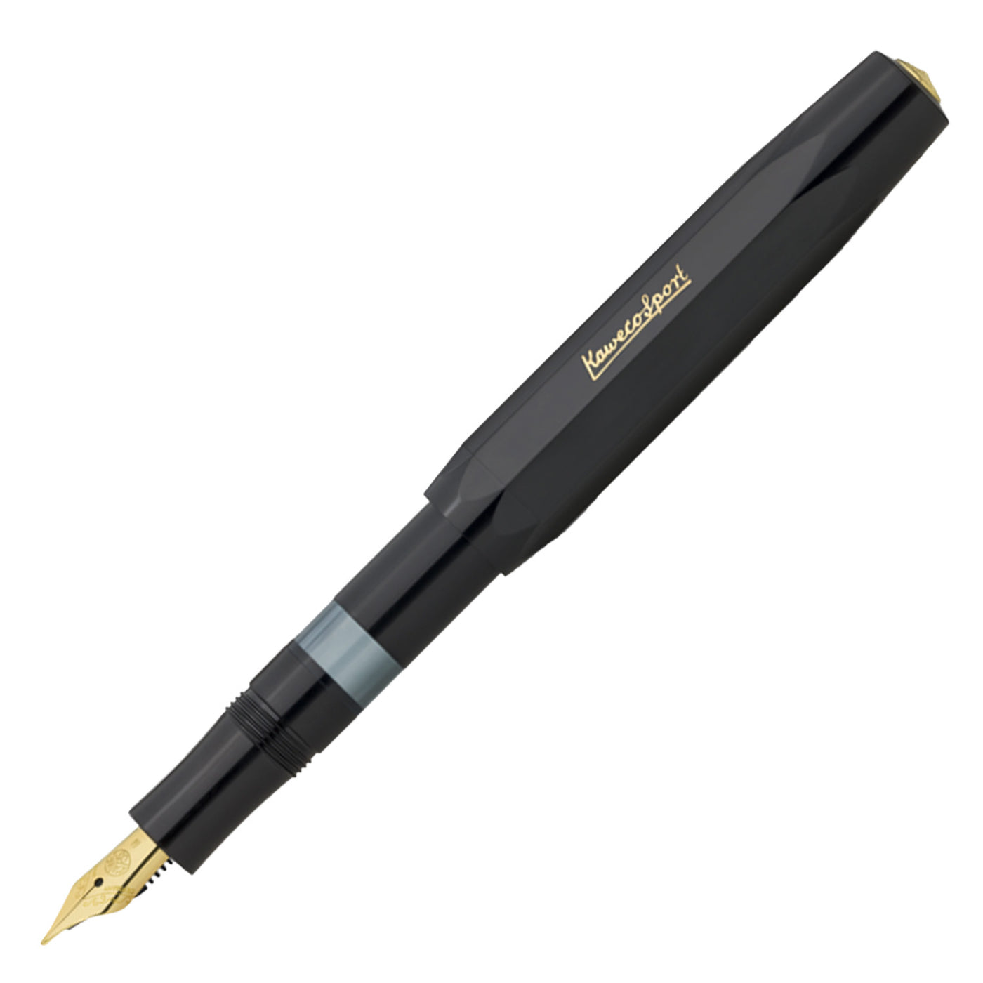 Kaweco Piston Classic Sport Fountain Pen with Optional Clip - Black Gold