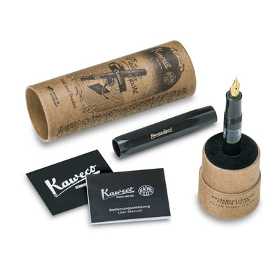 Kaweco Piston Classic Sport Fountain Pen with Optional Clip - Black Gold