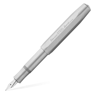 Kaweco Steel Sport Fountain Pen with Optional Clip - Stainless Steel