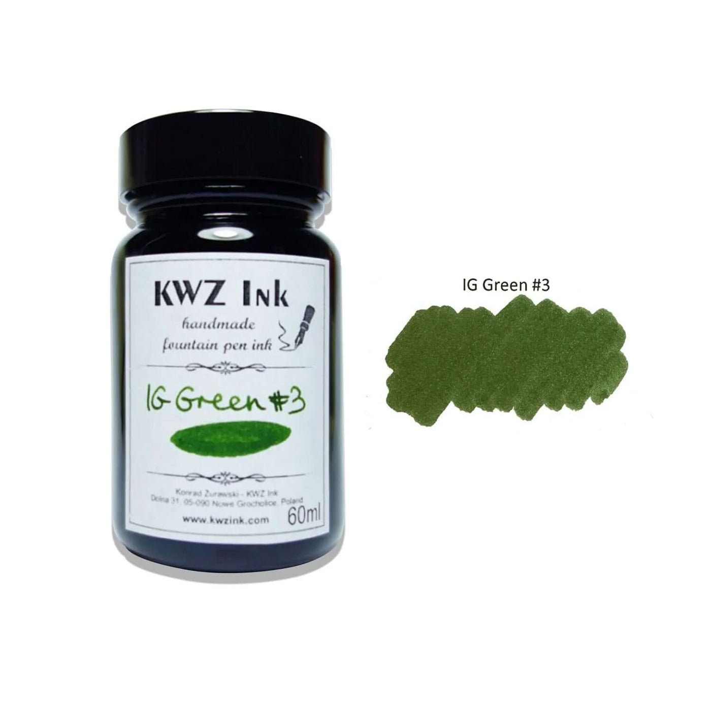 KWZ Iron Gall Green #3 Ink Bottle - 60ml 1