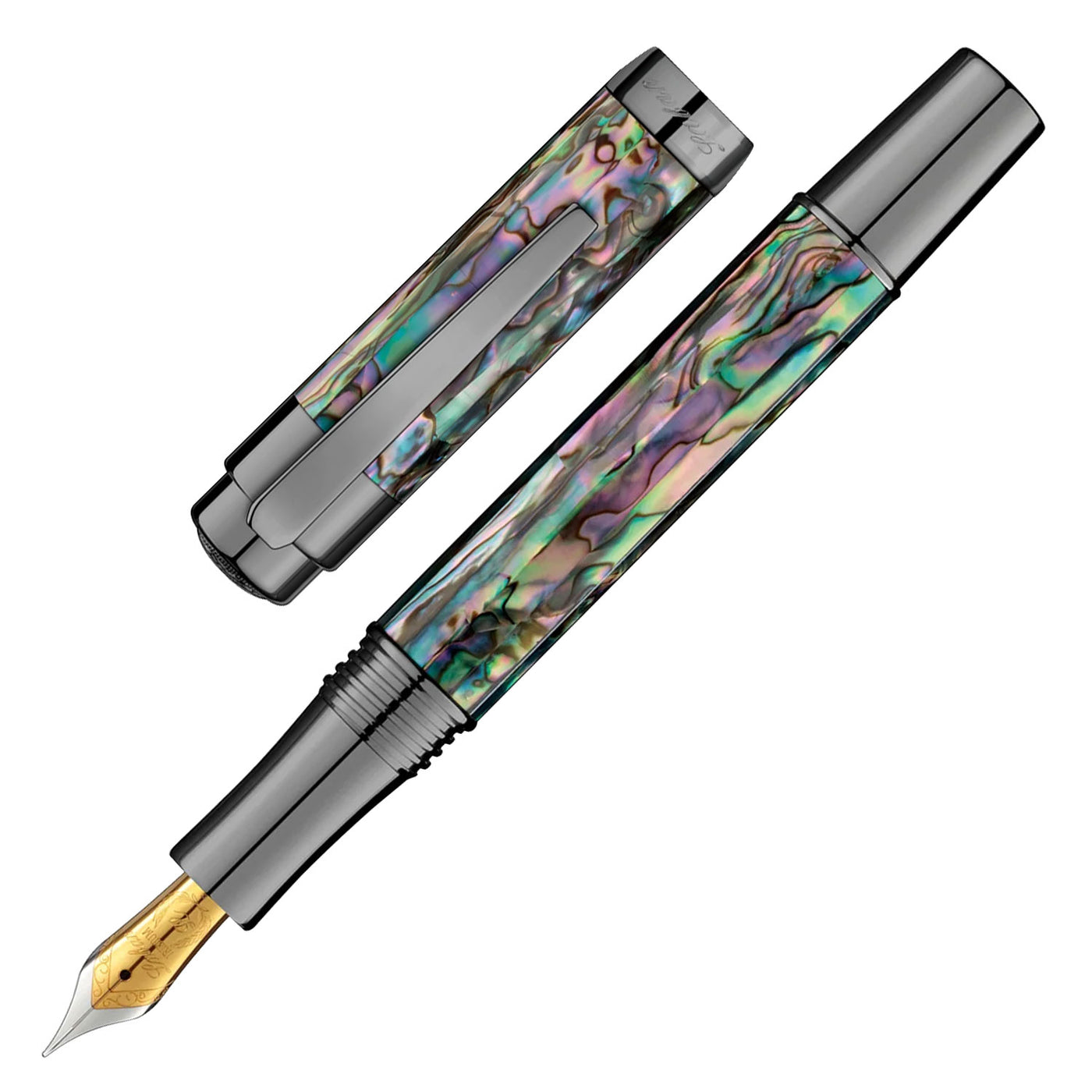 Laban Abalone Fountain Pen - Gunmetal 1