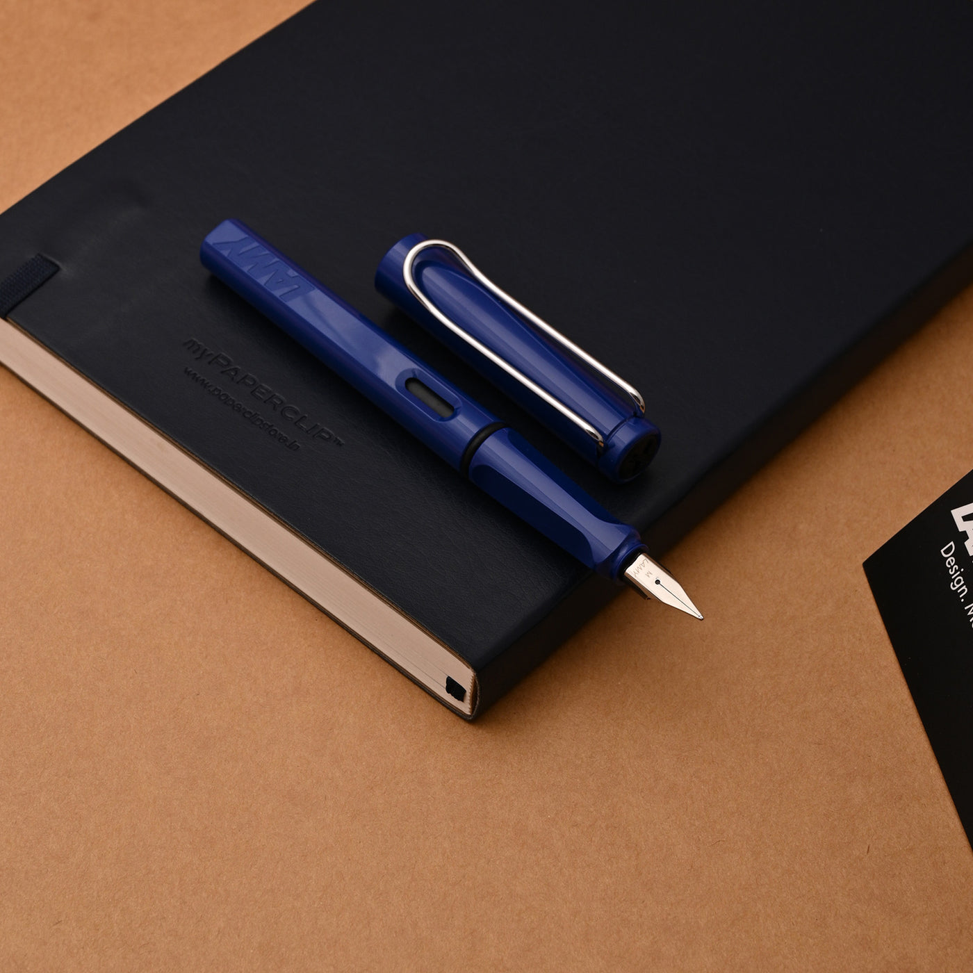 Lamy Gift Set - Safari Blue Fountain Pen with myPaperclip A5 Blue Notebook 3